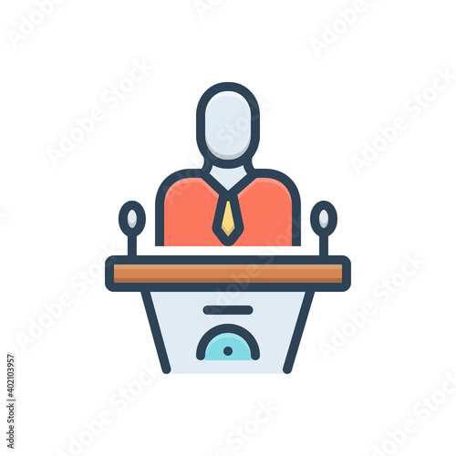 Color illustration icon for senator