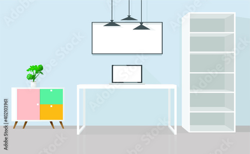 room with frames  interior