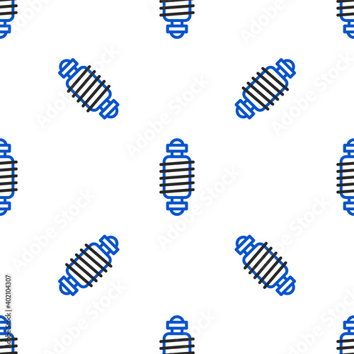 Line Bicycle suspension icon isolated seamless pattern on white background. Colorful outline concept. Vector.