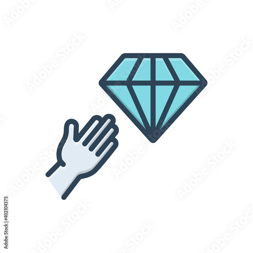 Color illustration icon for desire