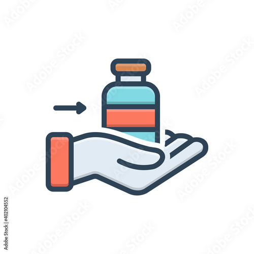 Color illustration icon for provide