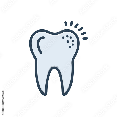 Color illustration icon for sensitive