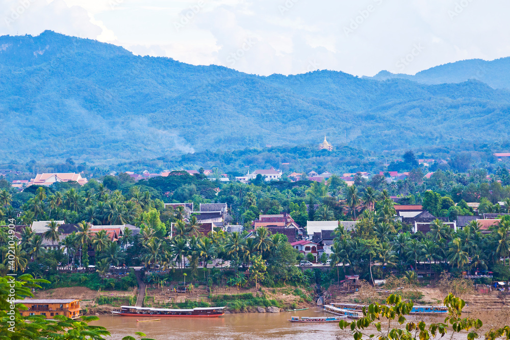 Scenery of Khong river in Luang Phrabang, Laos.