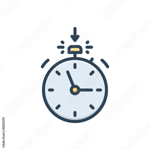 Color illustration icon for start