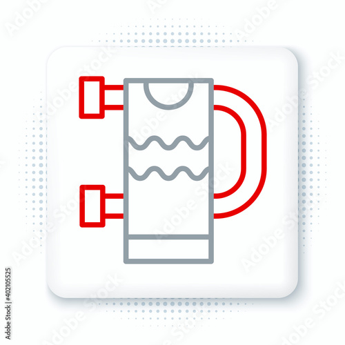 Line Heated towel rail icon isolated on white background. Colorful outline concept. Vector.