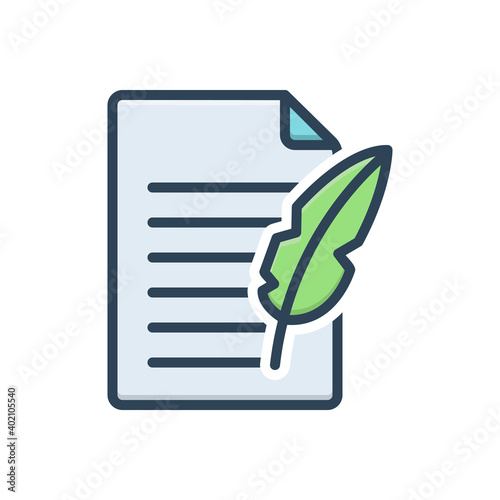 Color illustration icon for history