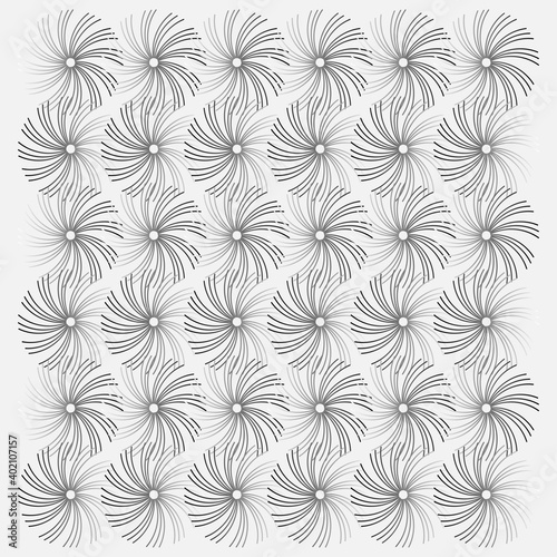 Gradient pattern with white and gray circles creating an openwork texture. Decorative background for print fabric, stationery and packaging
