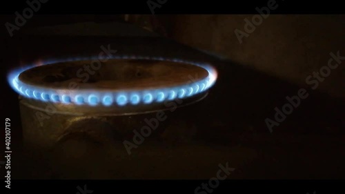 Close Up a hornilla de estufa de gas photo