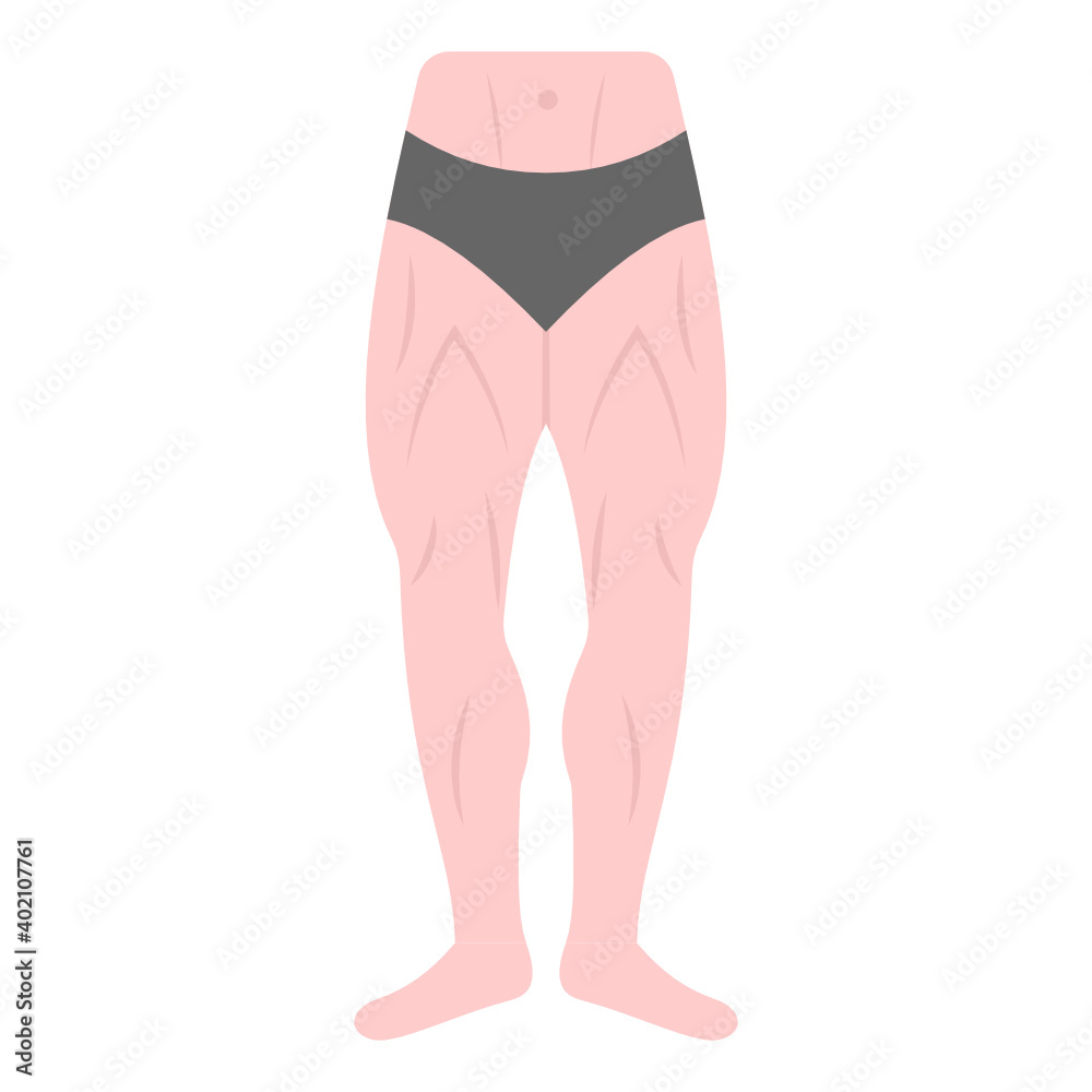 
Jogging legs in flat icon, man doing fitness exercise 
