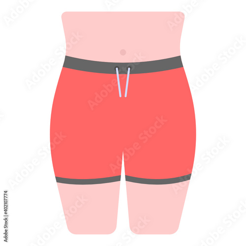 
Six pack flat editable vector, body part 
