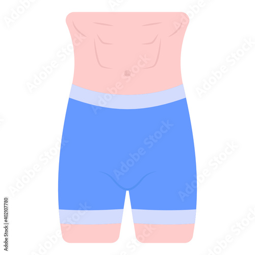 
Six pack flat editable vector, body part 
