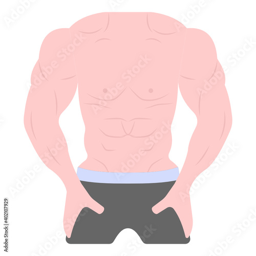 
Bodybuilder flat editable vector, showing man avatar and fitness 
