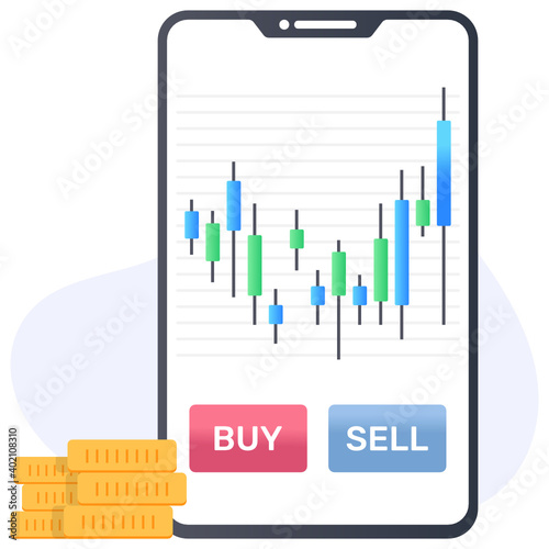 
A perfect online trading icon in flat design
