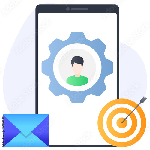 
Flat concept icon of personalized marketing
