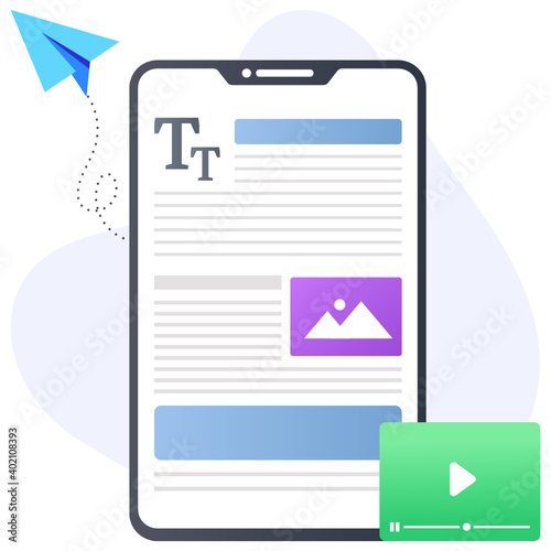
Promoting online blogs, content marketing icon design
