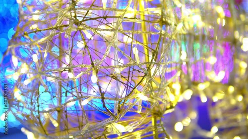 flashing lighting glitter with bokeh background