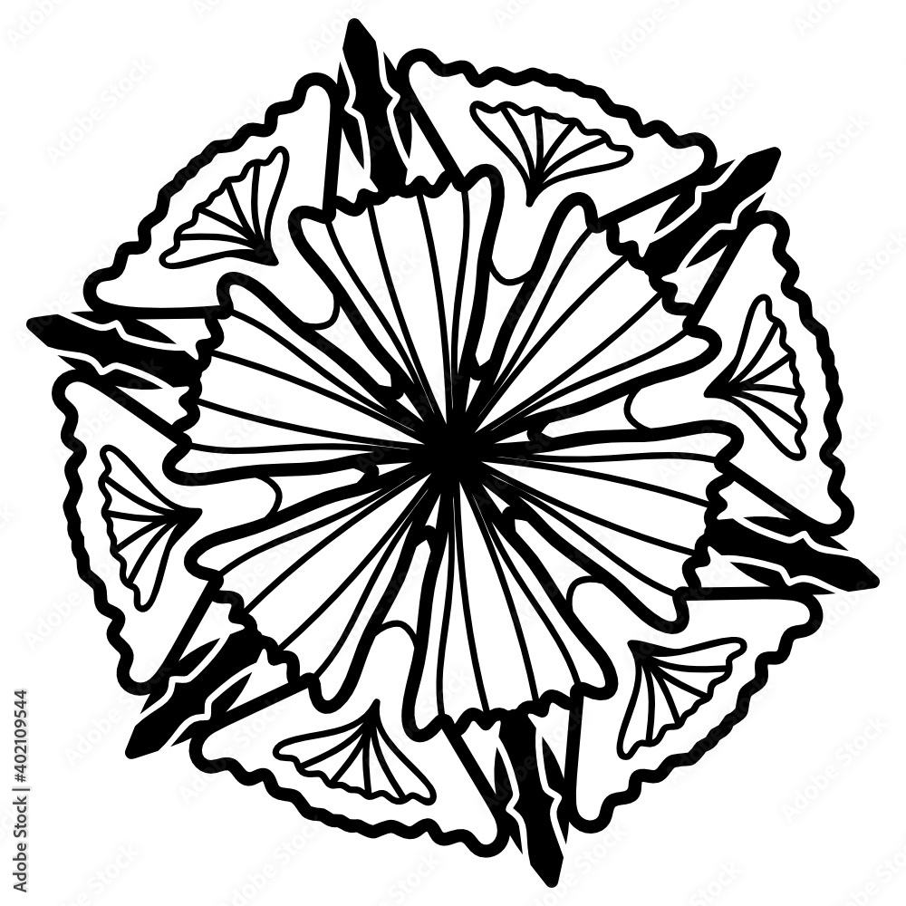 
A linear design of flower icon, editable vector 
