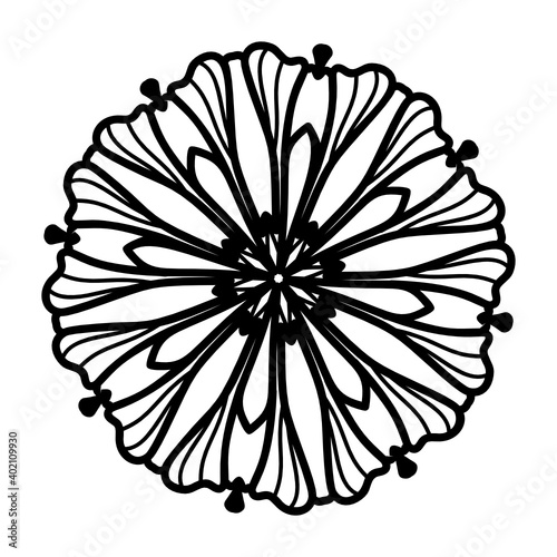  A linear design of flower icon  editable vector  