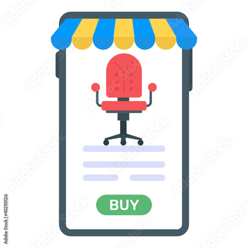
Online buying office swivel chair icon of flat style 
