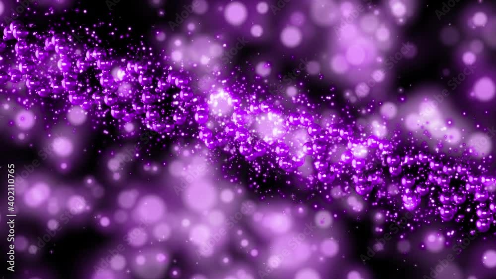 purple dna chain atoms motion particle loop animation purple dna chain atoms motion particle loop animation