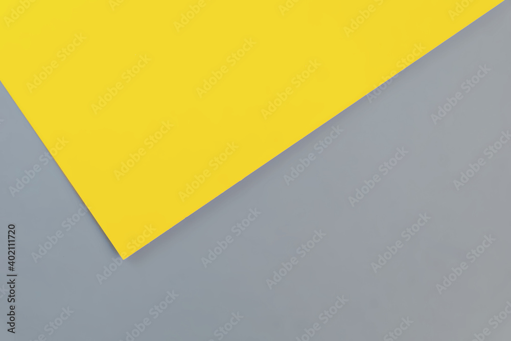 Flat lay in a trendy 2021 new colors. Illuminating Yellow and Ultimate Gray. Color of the Year 2021. Flat lay in a trendy 2021 new colors. Illuminating Yellow and Ultimate Gray. Color of the Year 2021.