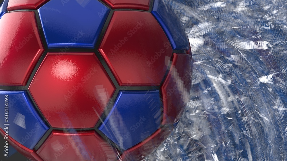 Naklejka premium Soccer ball with Particles under Black Background. 3D sketch design and illustration. 3D high quality rendering. 