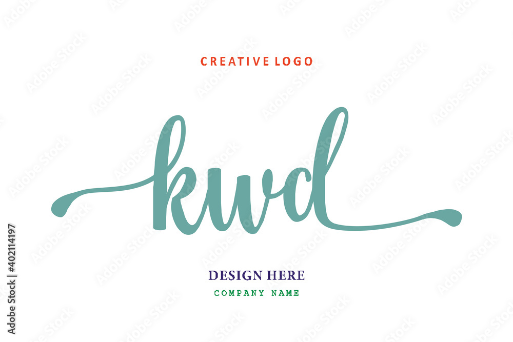 Obraz premium KWD lettering logo is simple, easy to understand and authoritative