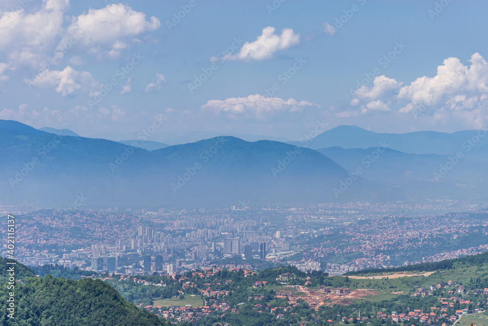 panorama of the city of the mountains