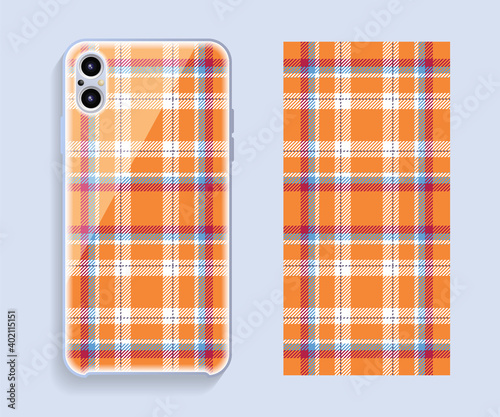 Mobile phone cover design. Template smartphone case vector pattern.
