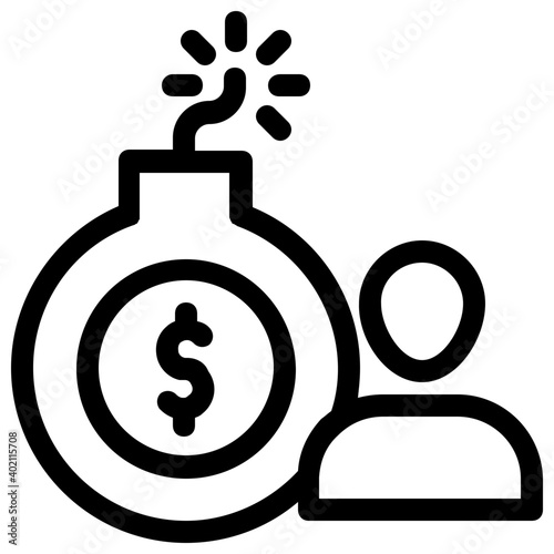 Debt Bomb Vector