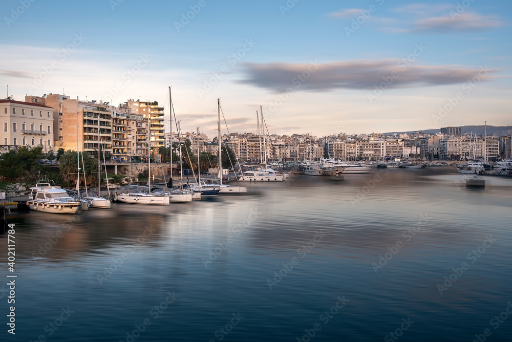 Panoramic view of Psalimani,Marina Zeas, Piraeus,Greece