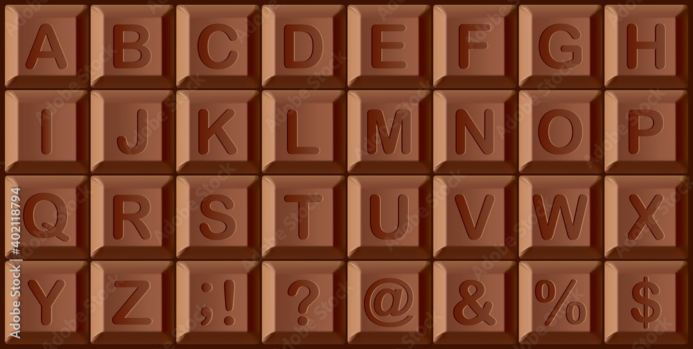 Vector set of chocolate letters Vector set of chocolate letters