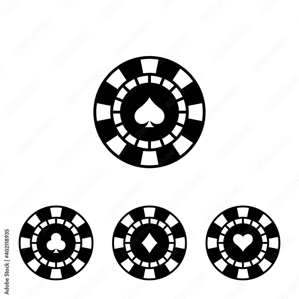 Set of casino chip icon vector illustration Set of casino chip icon vector illustration