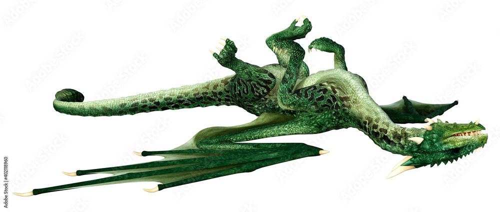 Obraz premium 3D Rendering Fairy Tale Dragon on White