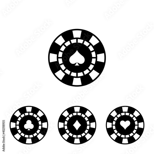 Set of casino chip icon vector illustration