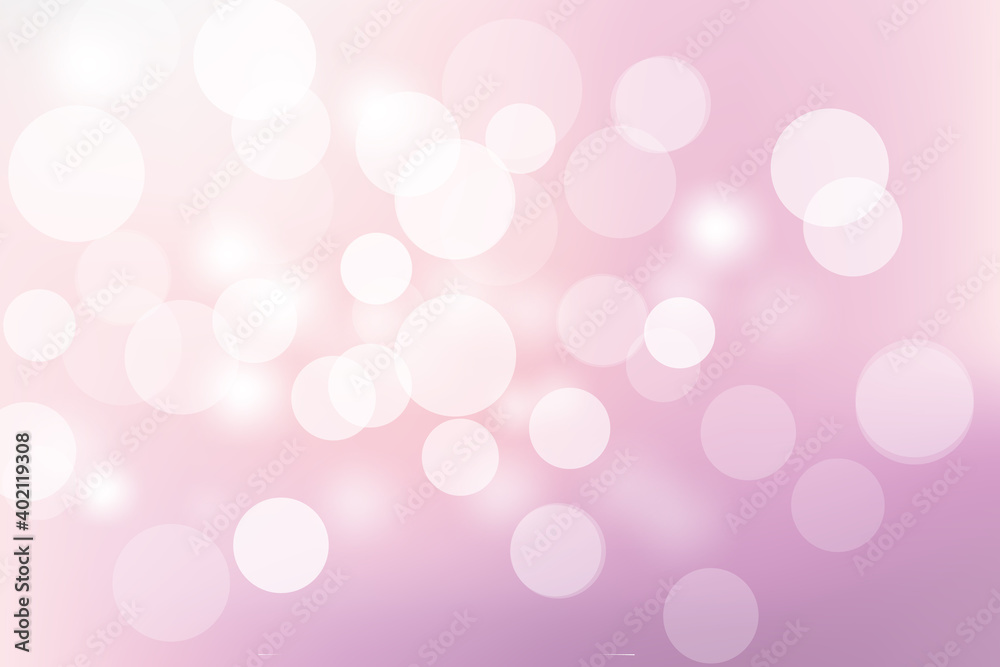 Abstract bokeh light with gradient pink and purple blur background. Vector illustration