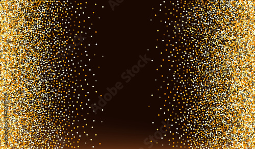 Gold Rain Bridal Brown Dark Background. Christmas