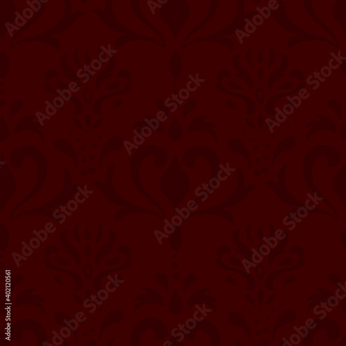 Floral pattern. Vintage wallpaper in the Baroque style.Black and red ornament for fabric, wallpaper, packaging.