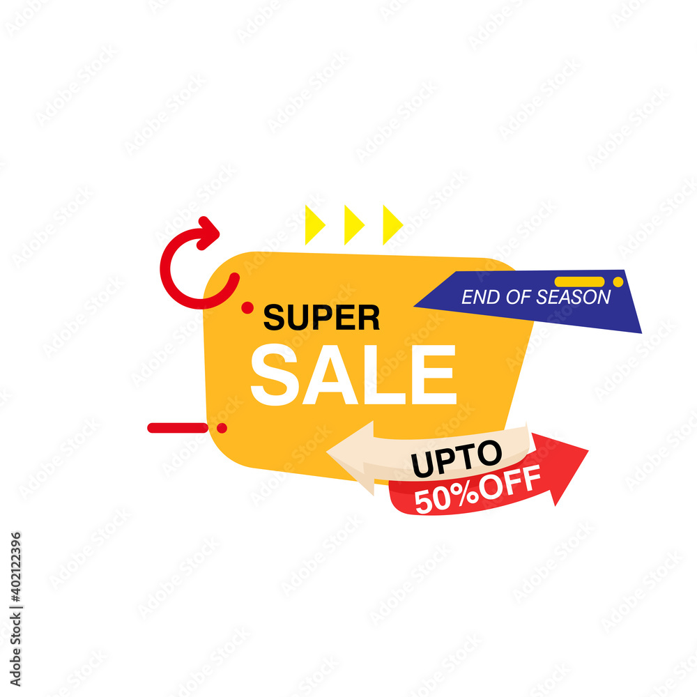 Super Sale, this weekend special offer banner, up to 50% off. Vector illustration. Super Sale, this weekend special offer banner, up to 50% off. Vector illustration.