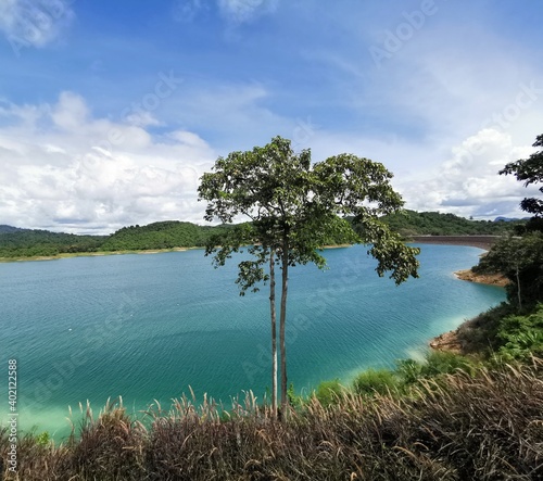 Landscape reservoir view, Ratchaprapa dam in Surat Thani. Thailand