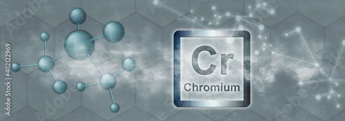 Cr symbol. Chromium chemical element