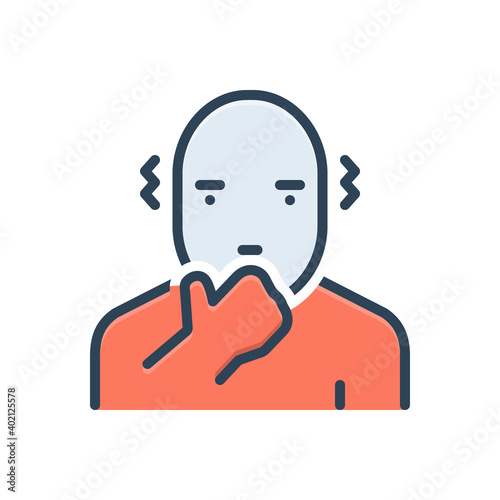 Color illustration icon for afraid 