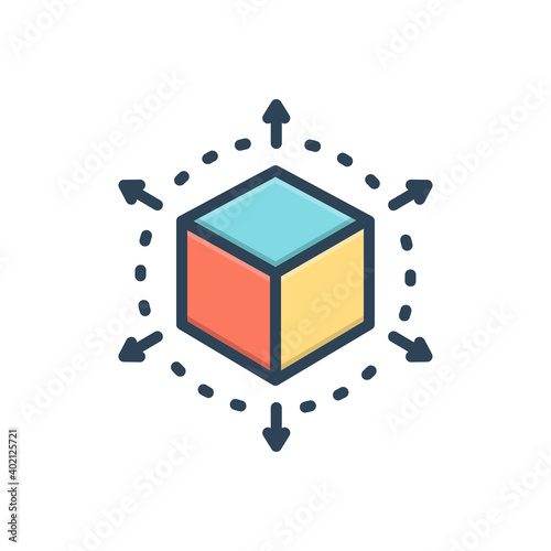 Color illustration icon for perspective