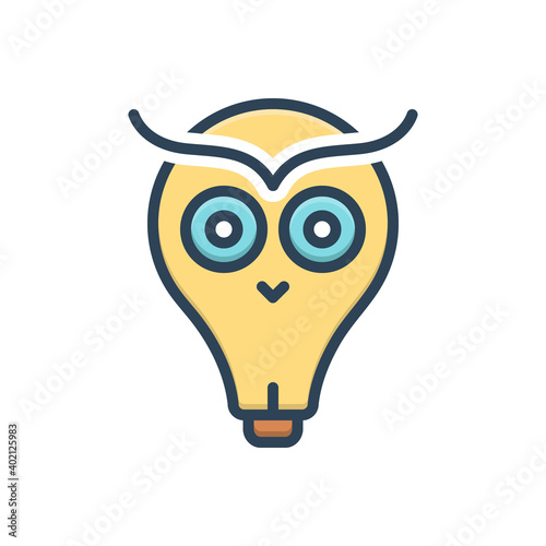Color illustration icon for wise