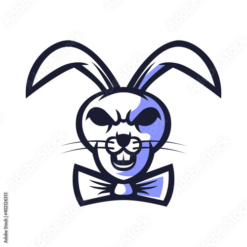 Rabbit head vector illustration. Rabbit head mascot logo sport vector