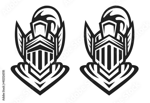 Knight mascot logo vector. Knight logo vector illustration.