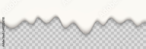 Yogurt creamy liquid. Seamless texture on a transparent background.