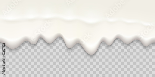 Yogurt creamy liquid. Seamless texture on a transparent background.