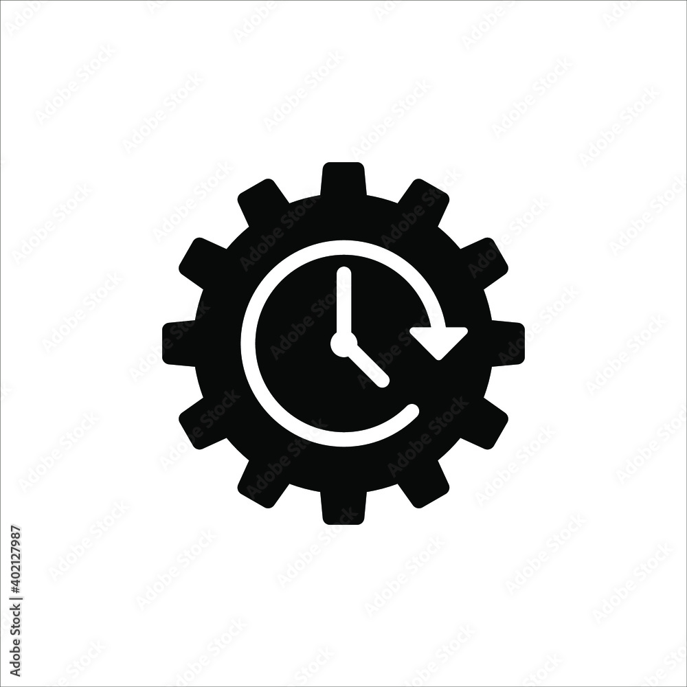 Clock Time Icon on white background. vector illustration Clock Time Icon on white background. vector illustration