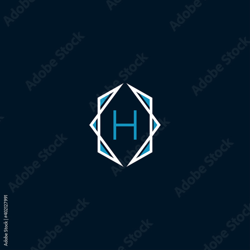 letter H abstract logo design vector template